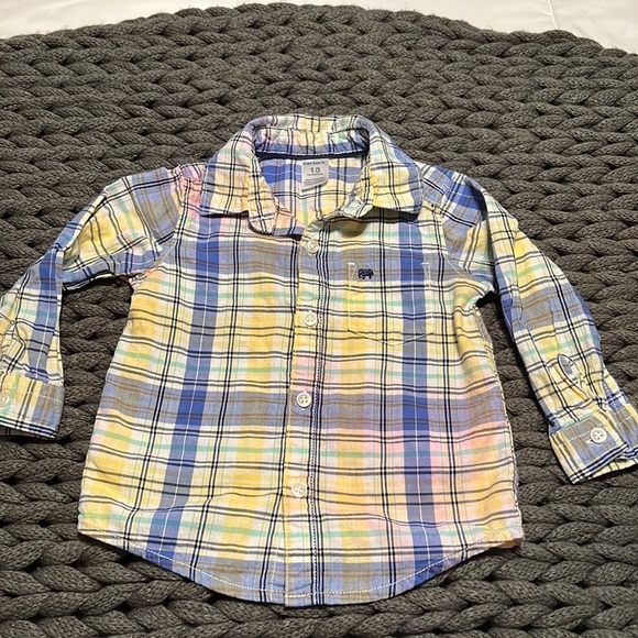 Carters Baby Boy Toddler Long Sleeve Button Down 18 Mos - Picture 1 of 6